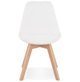 Scandinavische design stoel 'LINETTE' in witte badstof